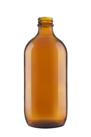 500ml amber glass bottle for bulk storage of carrier oils, essential oil blends, lotions and liquid formulations
