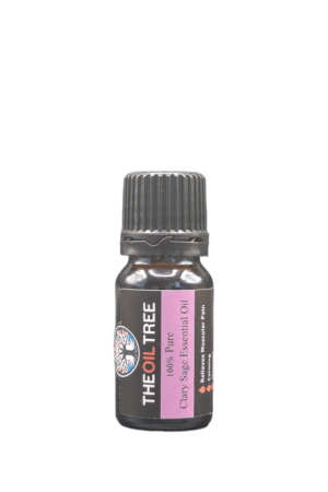 Pure clary sage essential oil with herbaceous floral aroma for aromatherapy, massage blends and natural wellness products