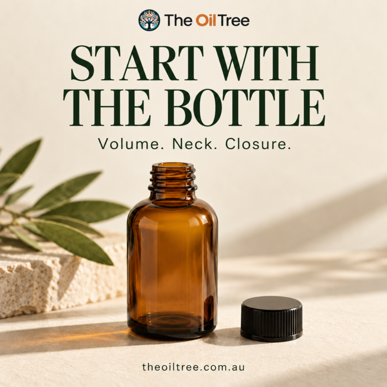 Amber glass bottle and cap: volume, neck and closure